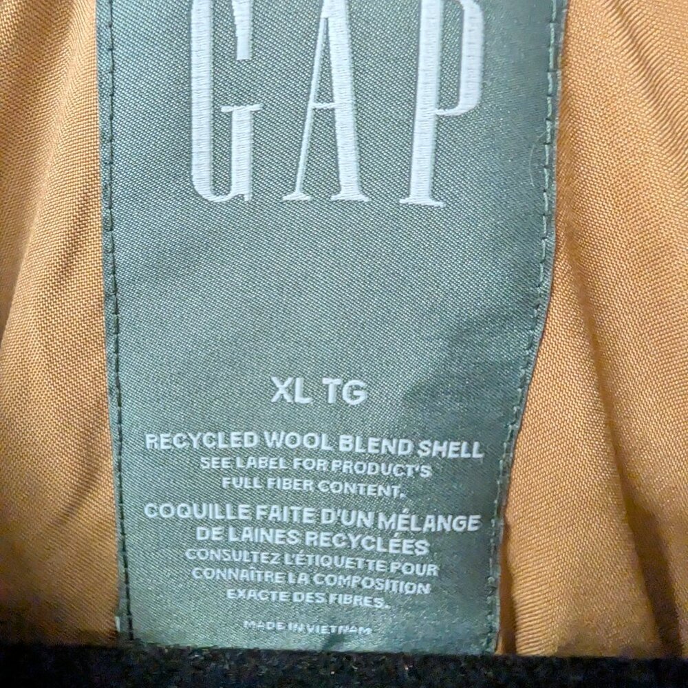 GAP Oversized Men's Wool-Blend Topcoat in Camel from 2024 - Picture 9 of 15